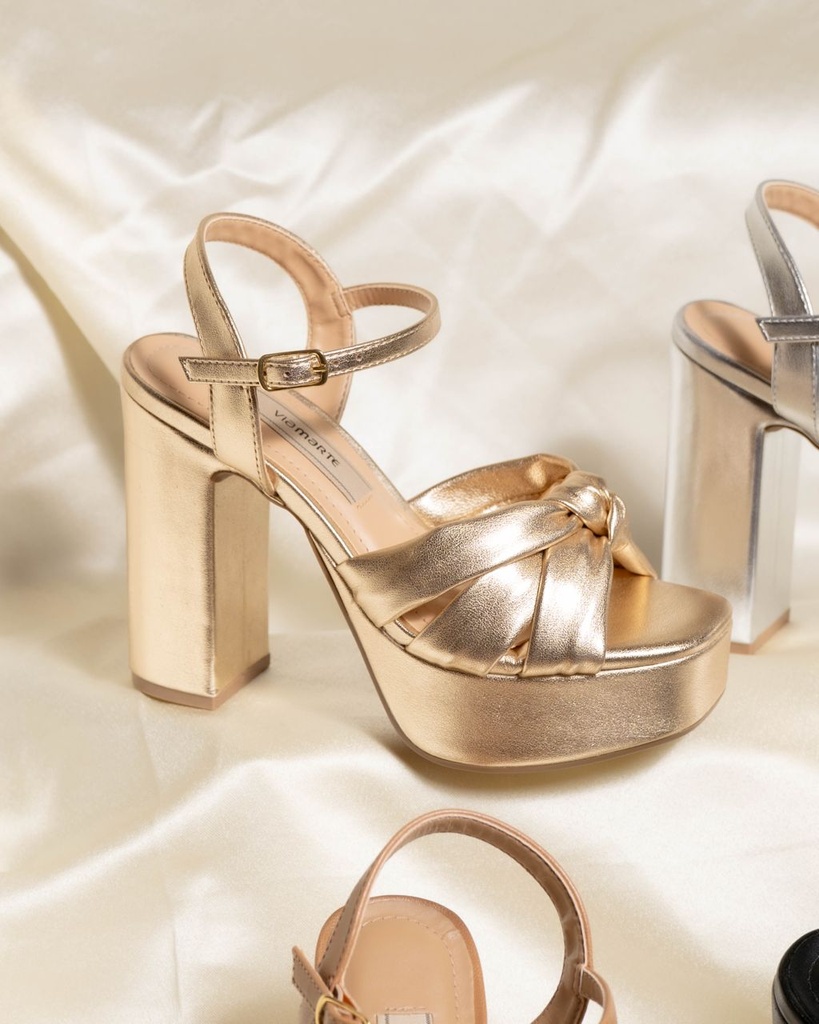 401001 VIAMARTE SANDALIA DORADO METAL