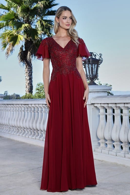 3356-03 ADRA VESTIDO PLUS GALA VINO
