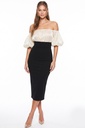 SD2816JP SYPN VESTIDO MIDI NEGRO/CREMA