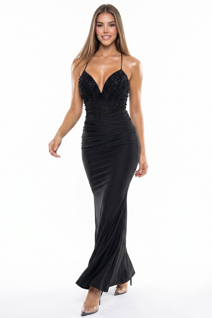 SDM2434JP SYPN VESTIDO GALA NEGRO