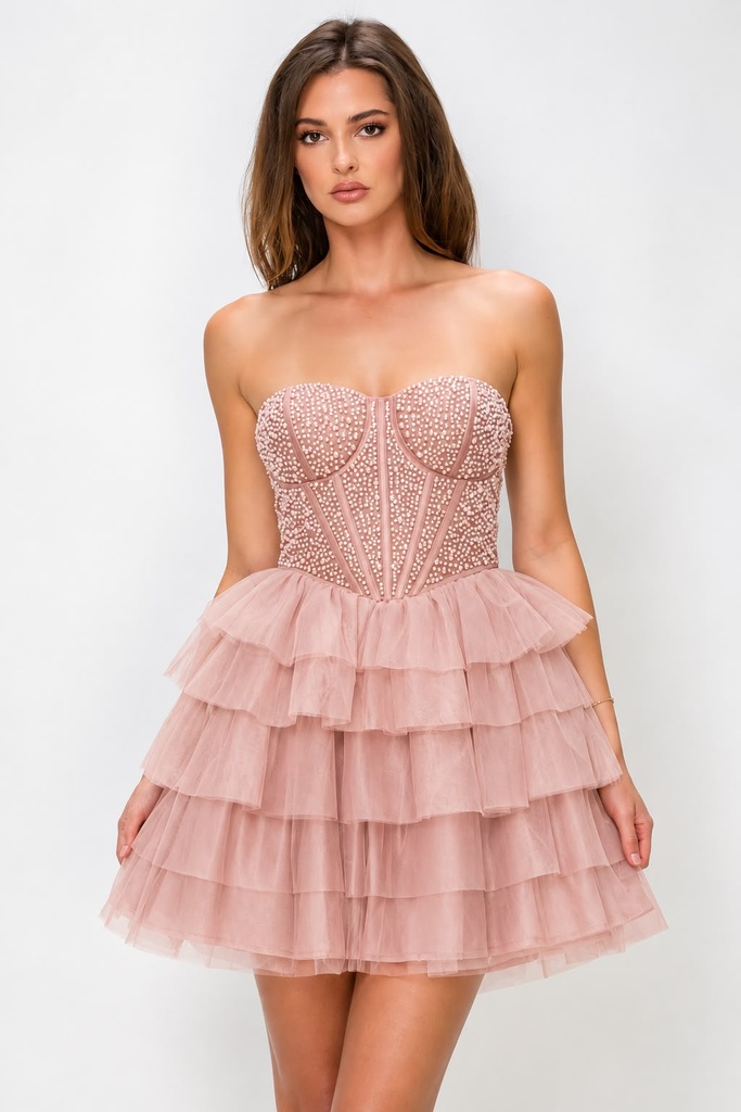 CD55816 LVSE VESTIDO CORTO BLUSH