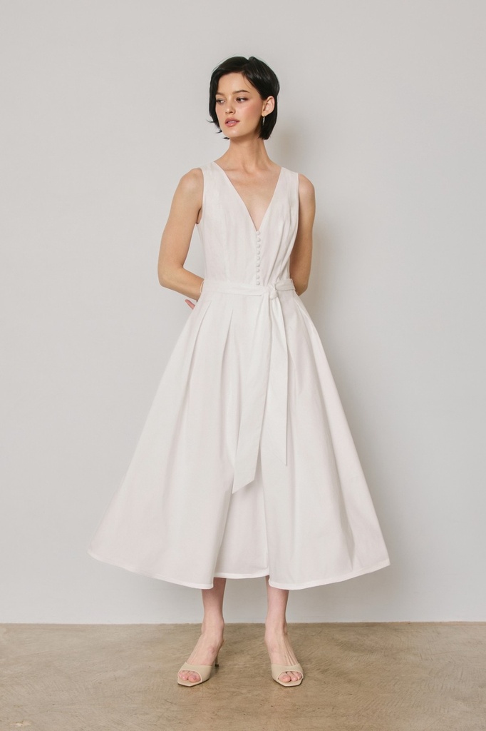 FD13133 DSFM VESTIDO MIDI BLANCO