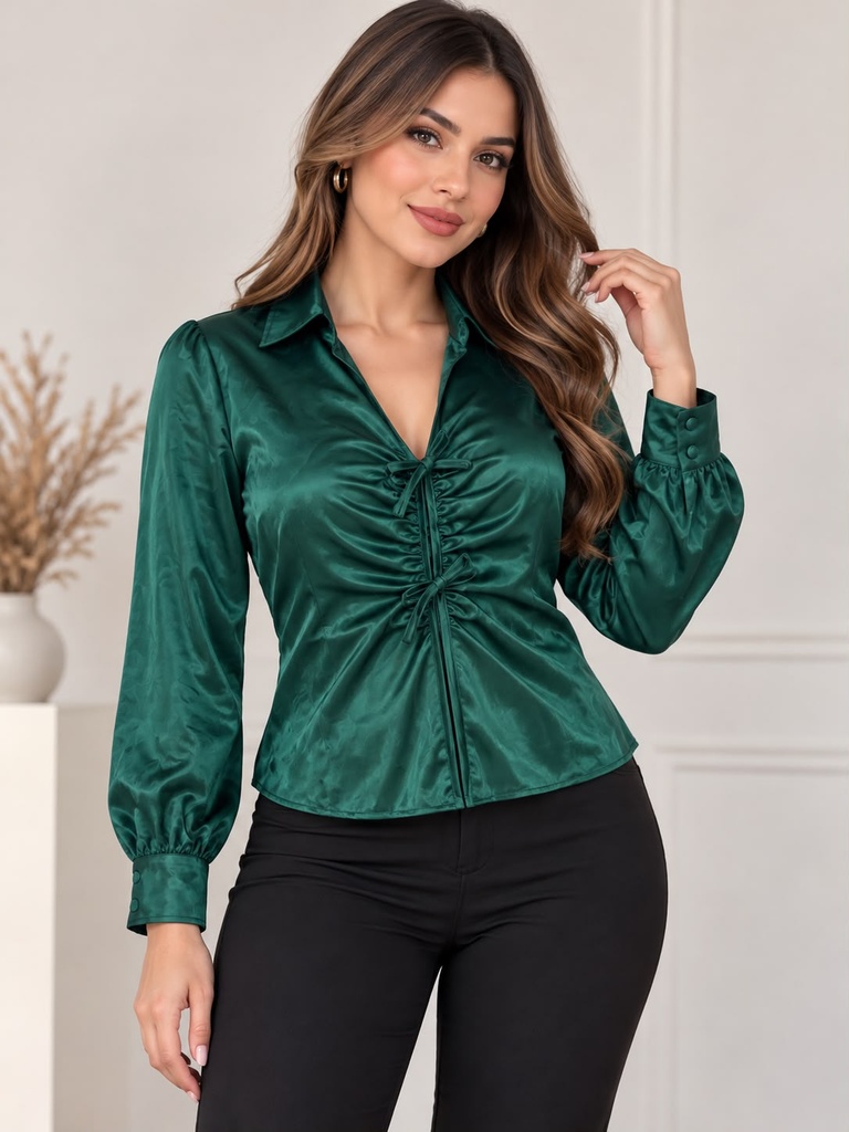 48413T MYH BLUSA VERDE SATIN