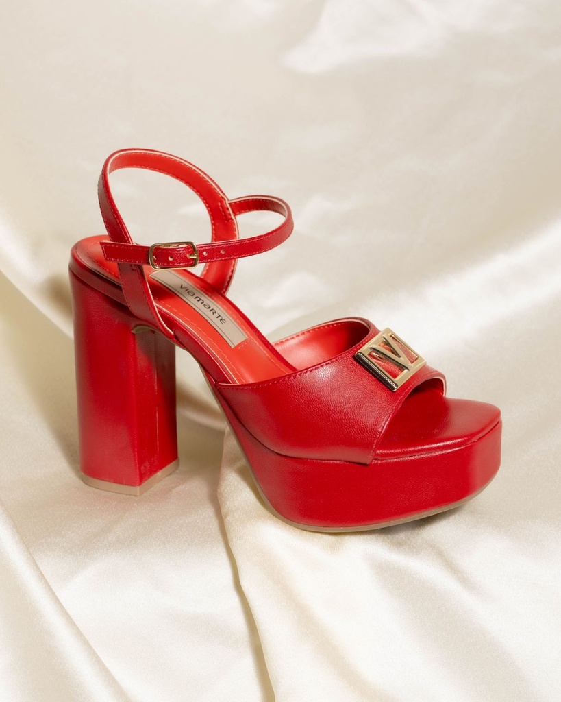 401004 VIAMARTE SANDALIA ROJO NAPA