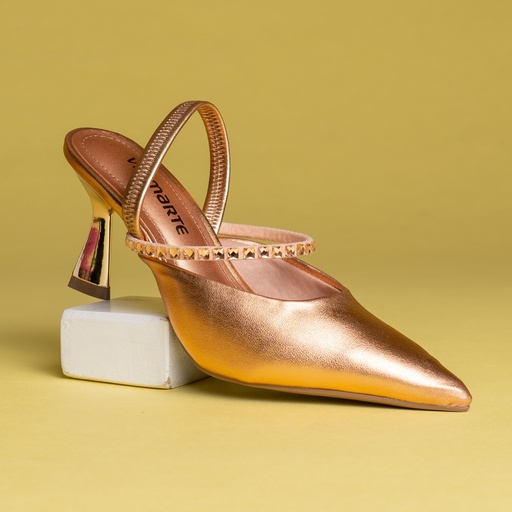145001 VIAMARTE ZAPATO ORO ROSA METALIZADO