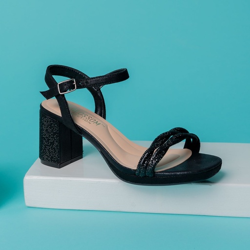 NELLY53 SANDALIA DE TACON DE BLOSSOM COLOR NEGRO