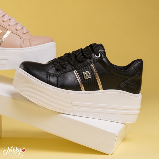 049001 VIAMARTE TENIS NEGRO NAPA