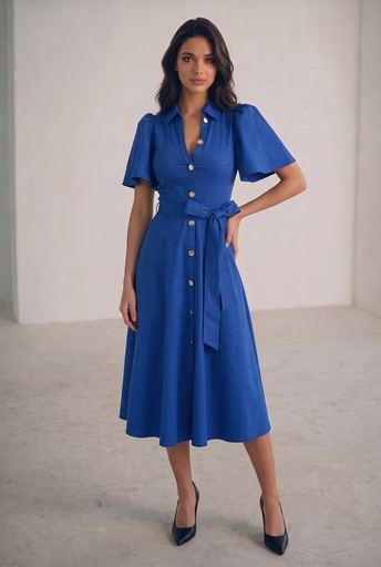 D23217-B VLTE VESTIDO DENIM LONA AZUL