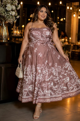 DM5033X MISSA VESTIDO FLOREADO MOCA