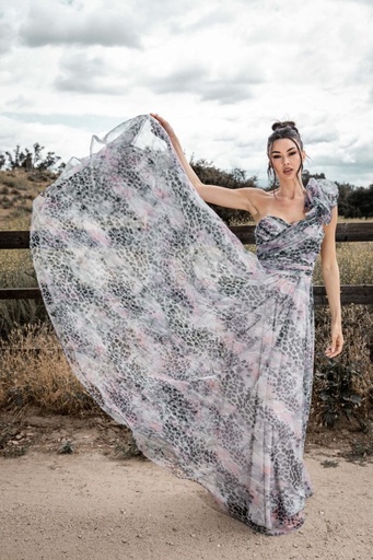RVD7107 RSVLT VESTIDO LARGO GRIS