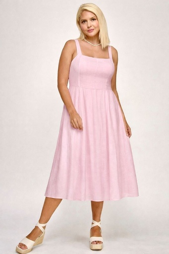 D5544X BLD VESTIDO MIDI PLUS ROSA