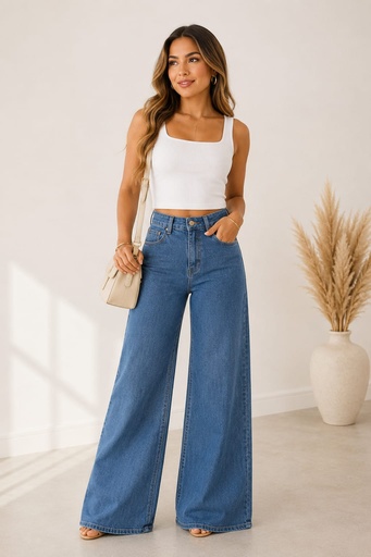 DG615 LVY PANTALON LONA CELESTE CAMPANA