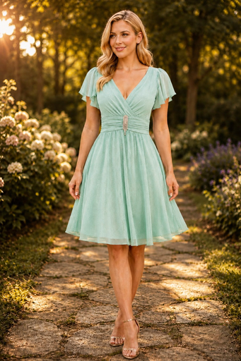 CA3106 CPCH VESTIDO GLITTER VERDE MENTA