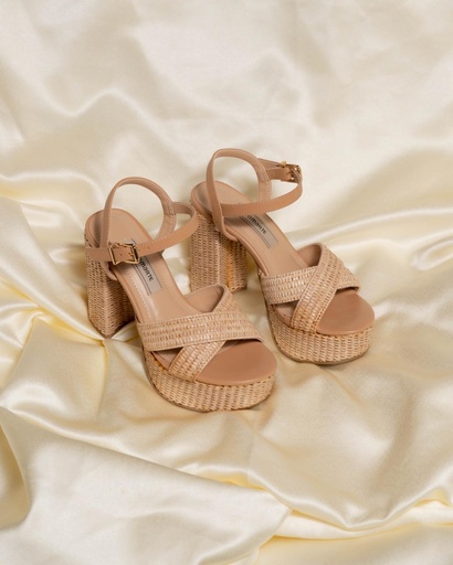 407004 VIAMARTE SANDALIA NUDE PETATE NAPA