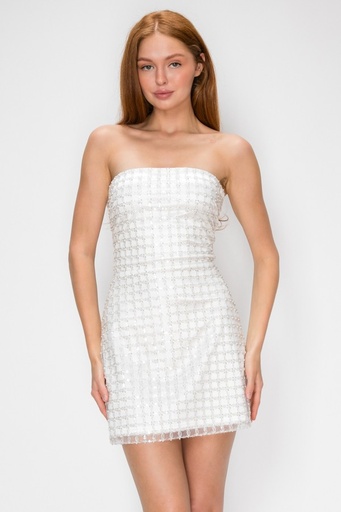 CD30345 LVSE VESTIDO CORTO BLANCO