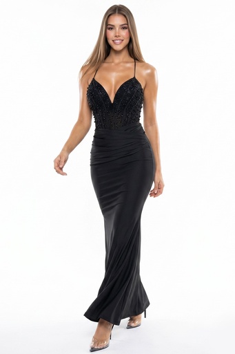 SDM2434JP SYPN VESTIDO GALA NEGRO