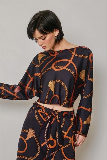 FT12371A DSFM TOP MANGA LARGA NEGRO