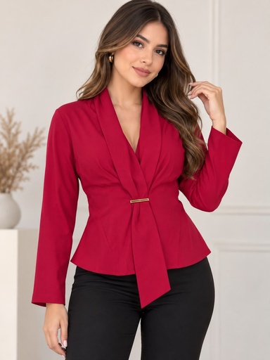 48328T MYH BLUSA MANGA LARGA ROJO
