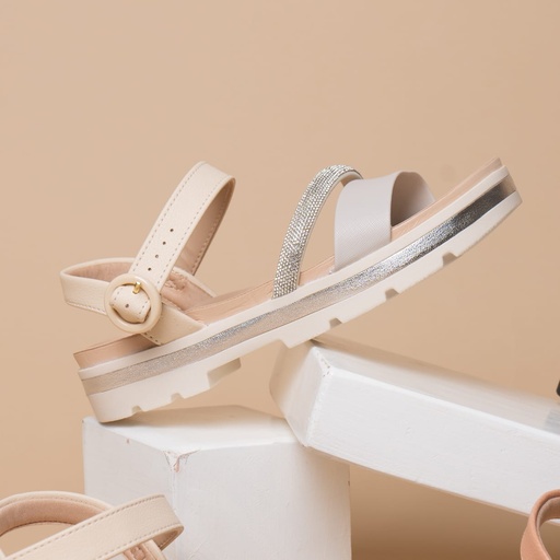 7132.144 MODARE SANDALIA CREMA/GRIS NAPA