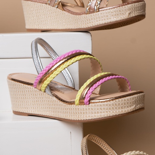 Y8852 DAKOTA SANDALIA PLATA METALIZ.