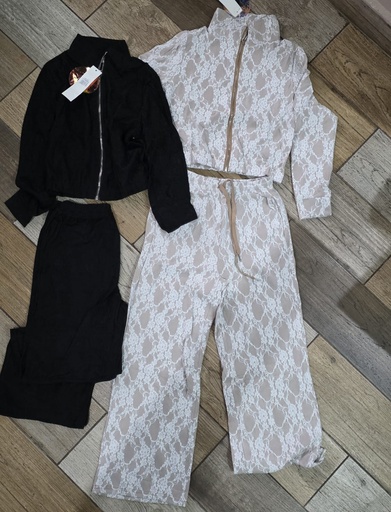 CONJUNTO ENCAJE BLANCO Y NEGRO