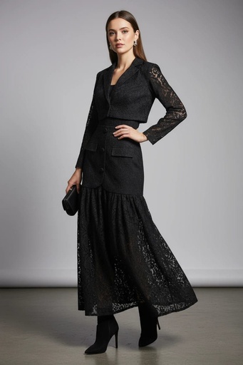 BZ10577 BLITHE CONJUNTO ENCAJE NEGRO