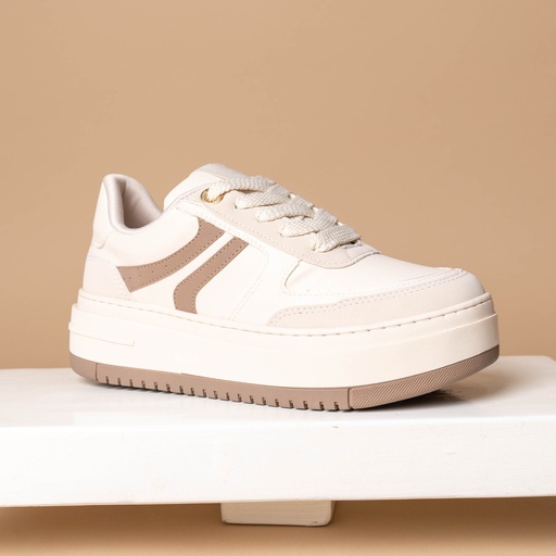 233001 VIAMARTE TENIS CREMA NAPA
