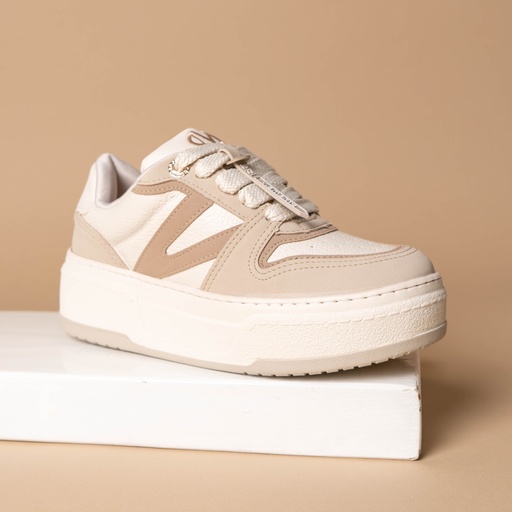 223002 VIAMARTE TENIS CREMA NAPA