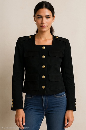 LC6297 COLLECTION CHAQUETA BOTONES NEGRO