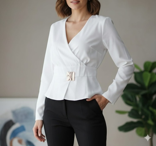 44460T MILK HONEY BLUSA MANGA L. BLANCO