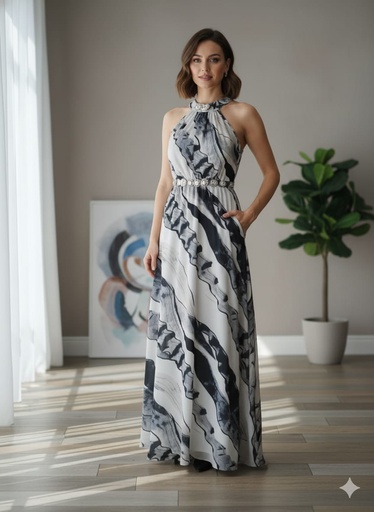 43951DL MILK HONEY VESTIDO AZUL/BEIGE