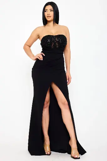 SDM1788JP SYMPHONY VESTIDO DE GALA NEGRO