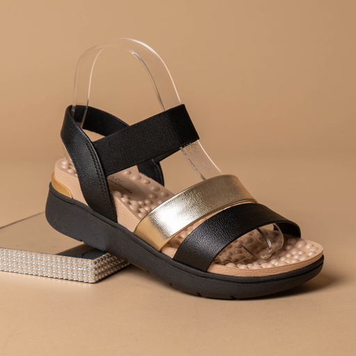 7151.119 MODARE SANDALIA NEGRO/DORADO