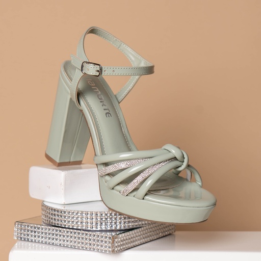 152011 VIAMARTE SANDALIA VERDE M. VERNIZ