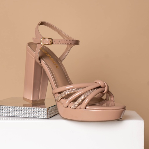 152011 VIAMARTE SANDALIA NUDE VERNIZ 