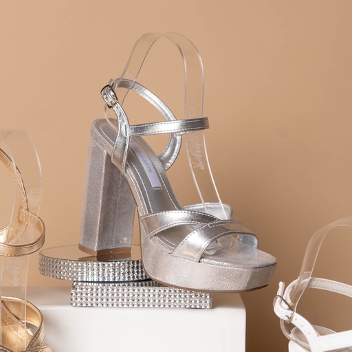 284006 Viamarte Sandalia Plata Metalizado
