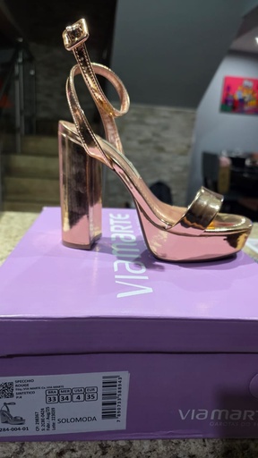 284004 VIAMARTE SANDALIA ORO ROSA ESPEJO