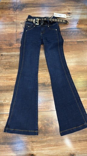 7004 DELUXE PANTALON CAMPANA LONA AZUL