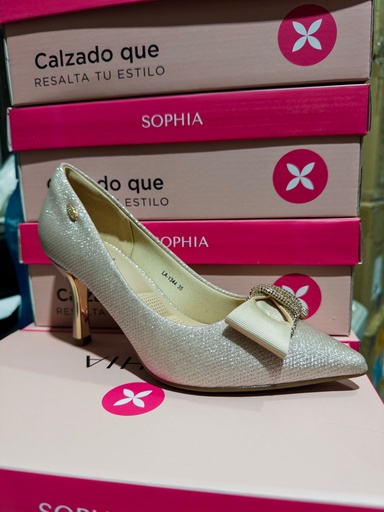 LA1344 SOPHIA ZAPATO ORO ROSA ESCARCHADO