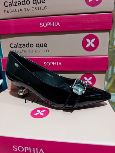 LA1345 SOPHIA ZAPATO NEGRO VERNIZ