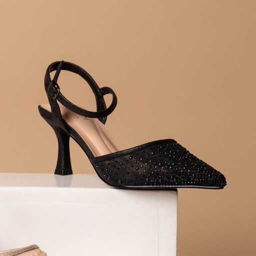 SELMA10 BLOSSOM ZAPATO NEGRO ESCARCHADO  