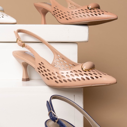 155017 VIAMARTE ZAPATO NUDE VERNIZ