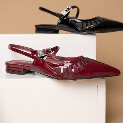 144024 VIAMARTE ZAPATO VINO VERNIZ