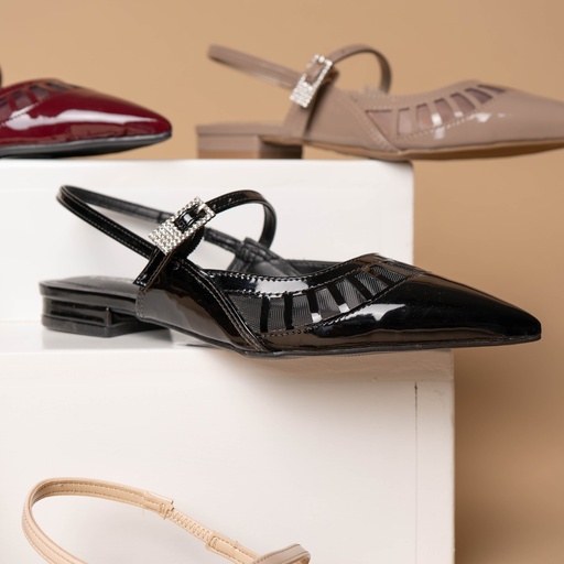 144024 Viamarte Zapato Negro Verniz