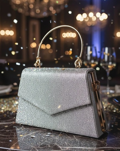 HPC3920 CARTERA GALA ESCARCHADA DORADO