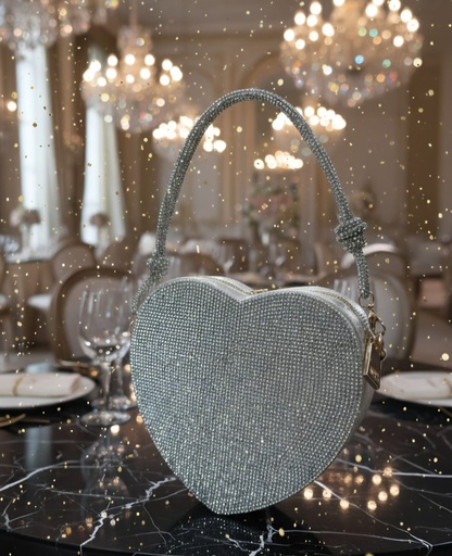 HPC5974 CARTERA GALA CORAZON PLATEADO