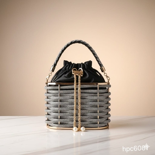 HPC6081 CARTERA GALA AGARRE TRENZA NEGRO