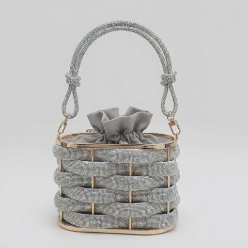 HPC6181 CARTERA GALA AGARRE NUDO PLATEADO