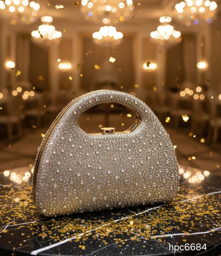 HPC6684 CARTERA GALA PERLAS DORADO