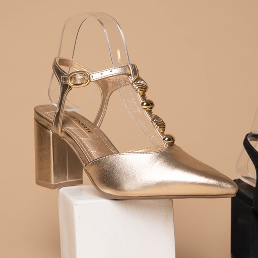 028031 Viamarte Zapato Dorado Metalizado